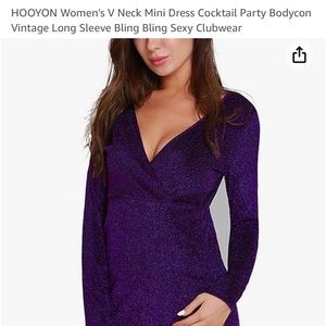 Purple vneck bodycom dress